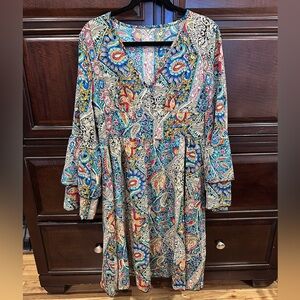 Blue Bell Sleeve V-Neck Sundress